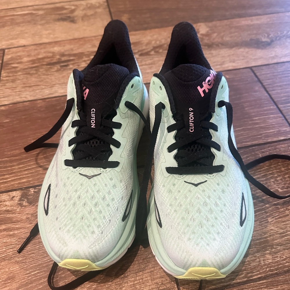 Hoka Women's Athletic Shoes in Mint and Black